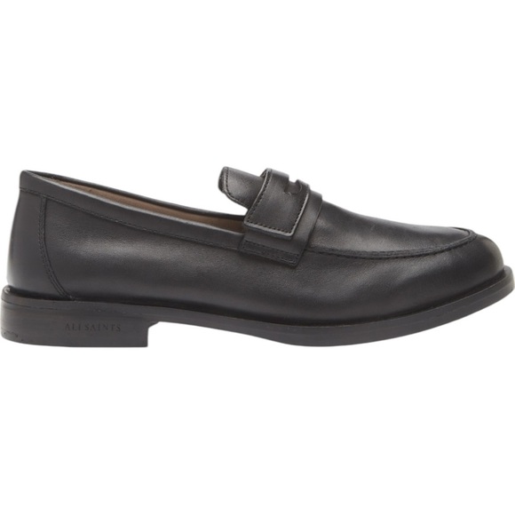 All Saints Sam Black Leather Loafers Men's size 13 Need - Picture 4 of 6